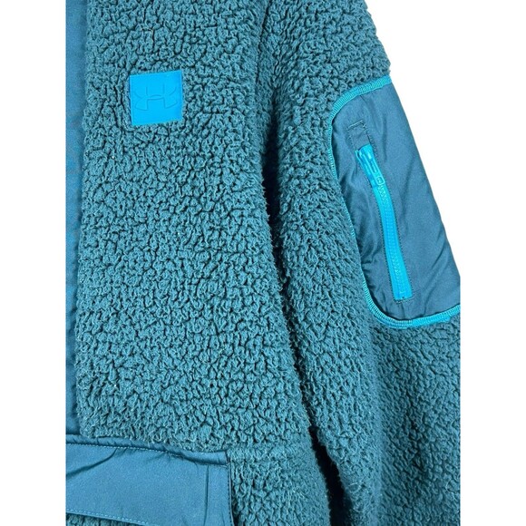 Under Armour Blue Sherpa Fleece Half Zip Jacket Men’s M Warm Outdoor - Picture 11 of 11